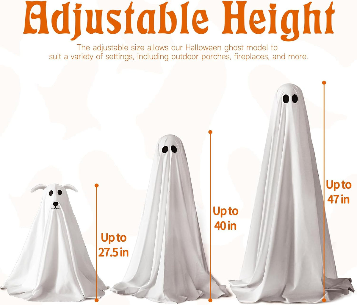 Halloween Decorations Outdoor - 3 Pack Lighted Spooky Ghost Decorations