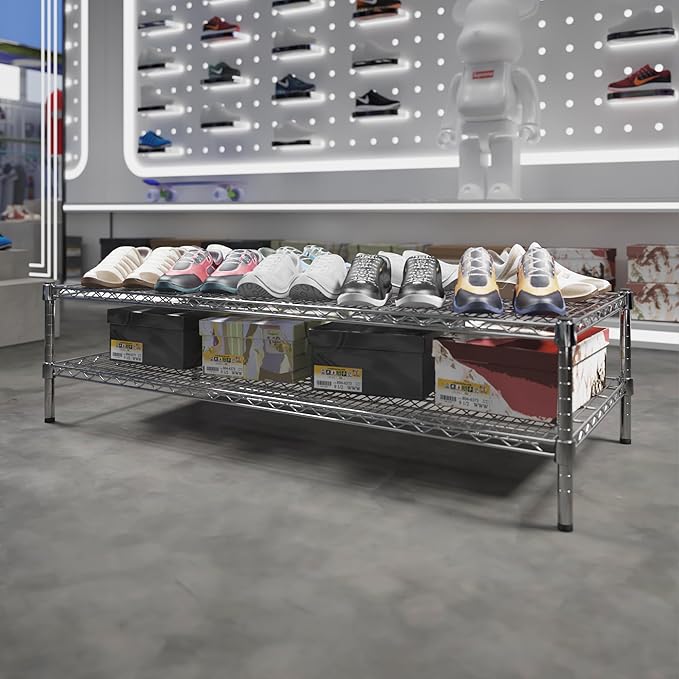 Regal Altair 24" Deep x 54" Wide x 14" Height Wire Shelving Kit | 2-Tier | NSF - Image 2