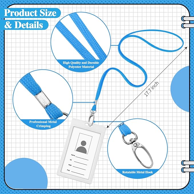 Patelai 120 Pcs Lanyards for ID Badges Neck Lanyard Bulk - Image 2