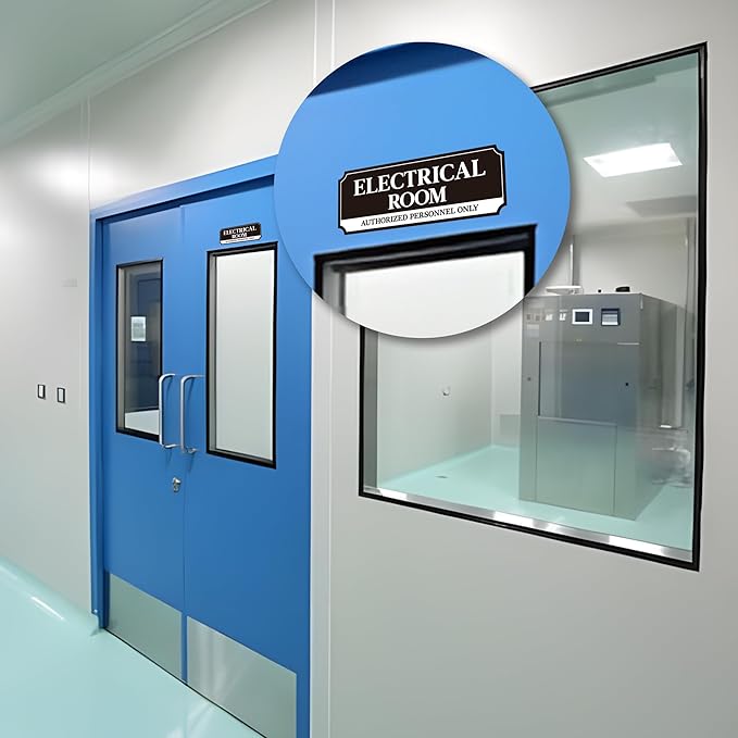 Electrical Room Door Sign for Business，Self-Adhesive Durable Modern Electrical - Image 6