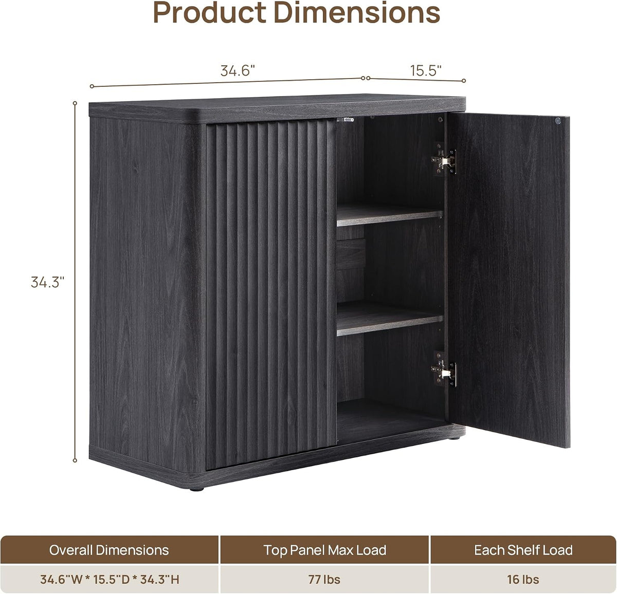 SICOTAS Buffet Cabinet with Storage 103.8" Sideboard Accent Modern Crede...