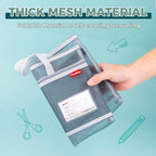 Pendancy Mesh Zipper Pouch A4 Size, Large Double Pocket Lightweight Nylon - Image 3