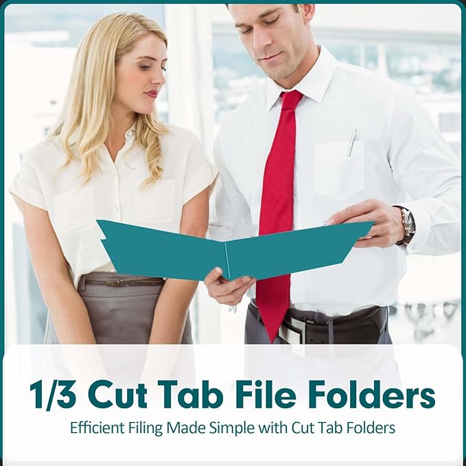 File Folder, PANDRI 120 Pack File Folder, 1/3 Cut Tab, Letter Size, Filing - Image 6