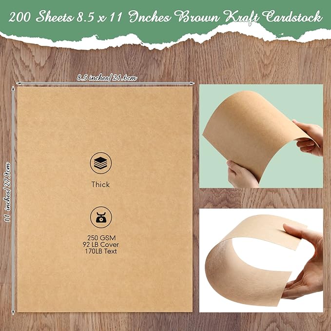 Fainne 200 Sheets 8.5 x 11 Inches Card stock Thick Paper Heavyweight Card Stock - Image 2