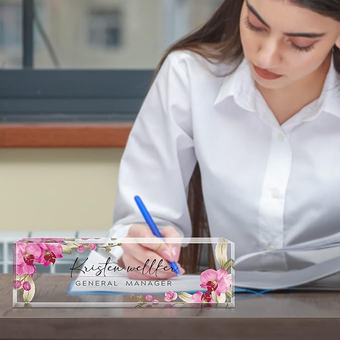 Personalized Name Plate for Desk Custom Acrylic Desk Name Plate Custom Employee - Image 3