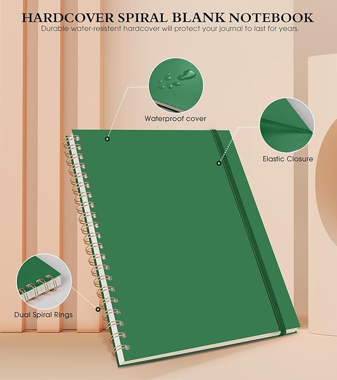 Blank Spiral Notebook Journal 8.5” x 11”, A4 Large Sketch Book - Image 3
