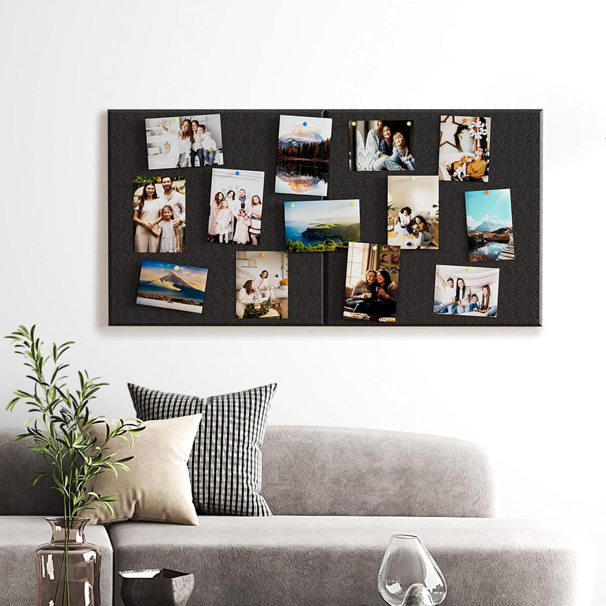 MaxGear Extra Large Bulletin Board 72" x 48", Black Felt Wall Tiles...