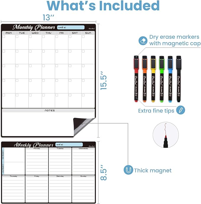 Magnetic Dry Erase Monthly Calendar Set - Image 2