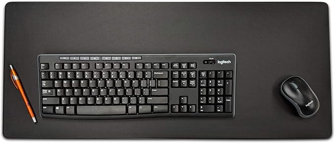 Black Leatherette 30" x 12.5" Keyboard/Mouse Desk Mat - Image 6