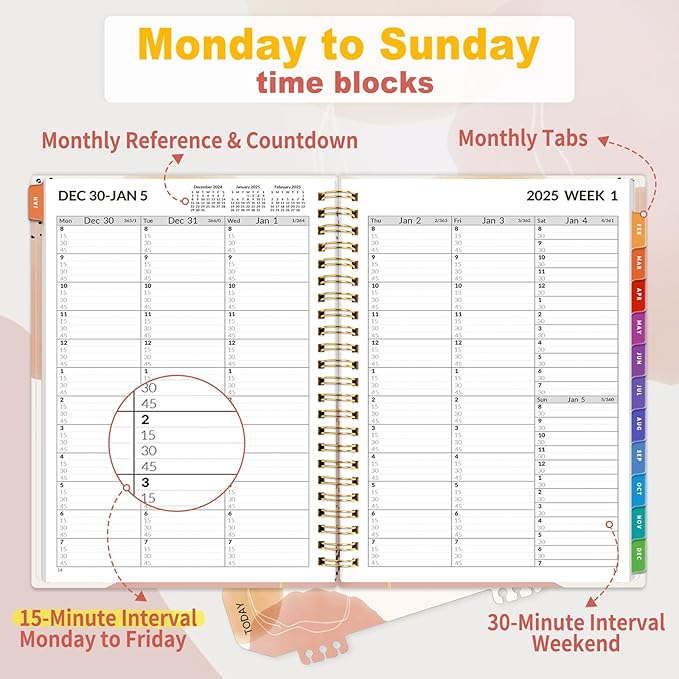 SUNEE 2026 Appointment Book, Quarter-Hourly, Weekly & Monthly - Image 2