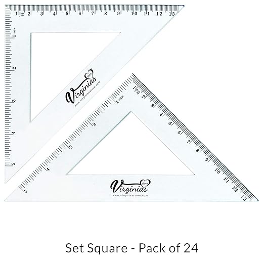 Virginia's Store 5 inch/13cm 90 Set-Squares Pack of 24, Crystal Clear - Image 3