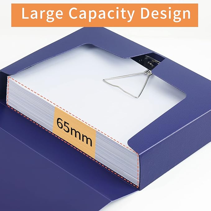 HUA JIE 2 Pack A4 Storage File Boxes Archives Case, 65mm Spine, Box File - Image 2