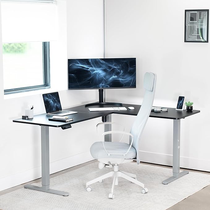 VIVO Electric Corner 63 x 55 inch L-Shaped Standing Desk, Memory Height - Image 7