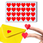 1200 Pack, 1" Red Heart Stickers Labels - 50 Sheets