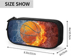 Basketball Pencil Case for Sports Boys Girls, High Capacity Cool Black Pencil - Image 3