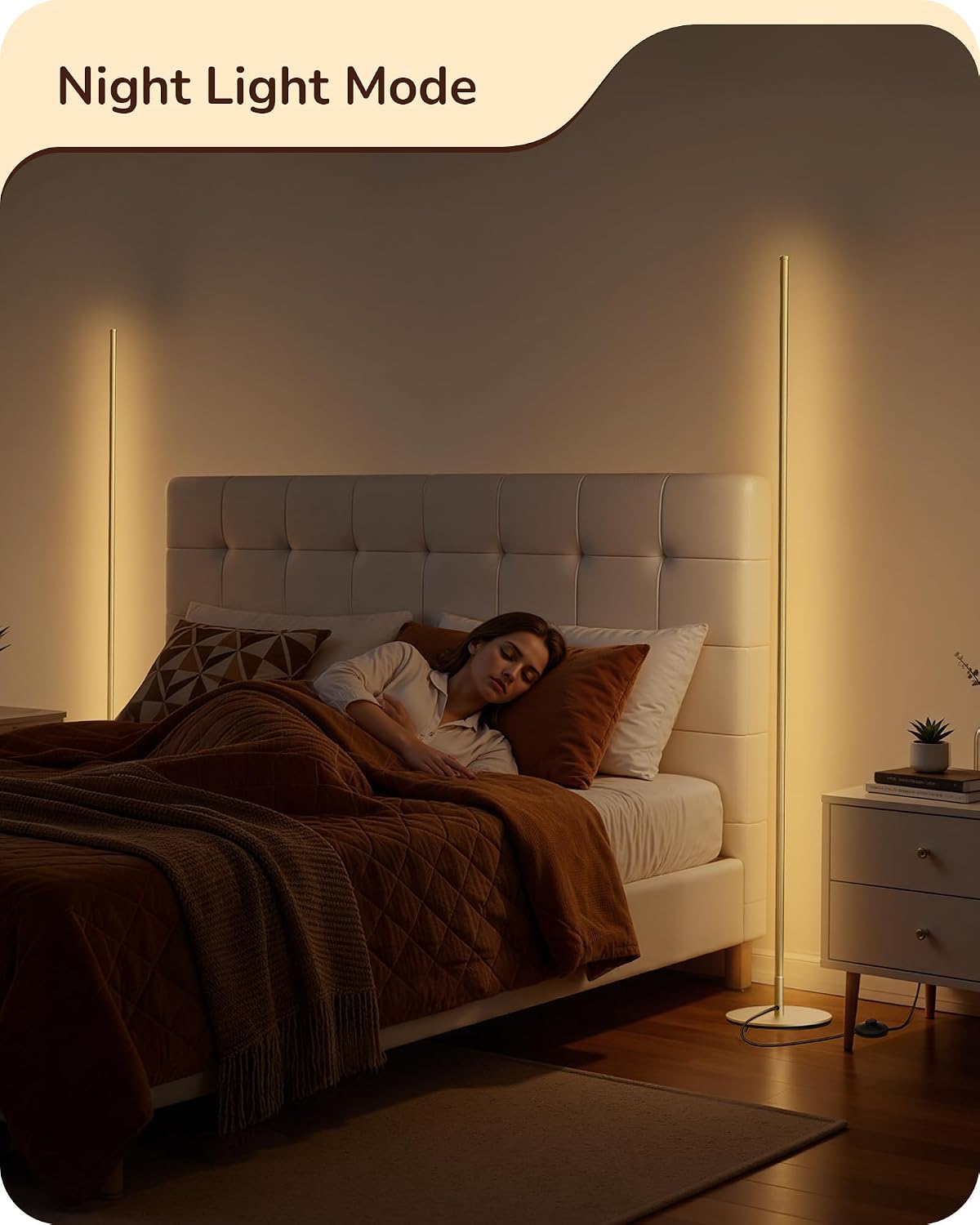 EDISHINE 2 Pack 57.5” Corner Lamp with Remote, 7 CCT Adjustable & Dimmable