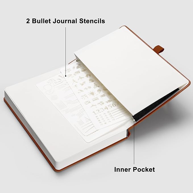 RETTACY Bullet Dotted Journal Notebook, 320 Numbered Pages, A5 Medium Size - Image 7
