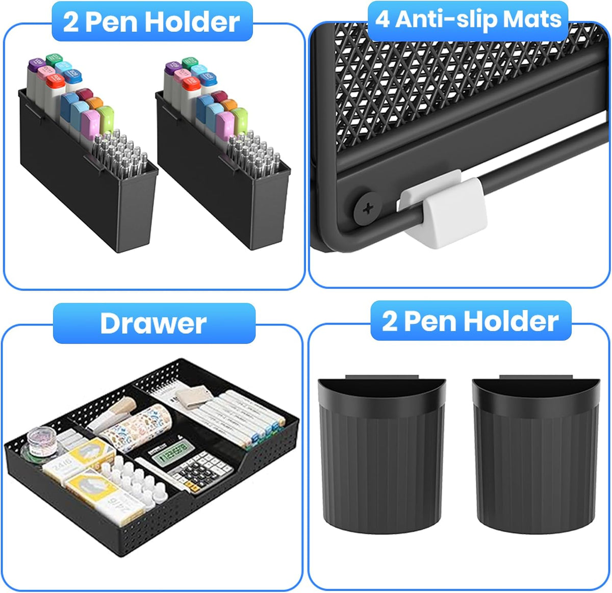 OPNICE Desk Organizer, 6-Tier Desktop File Organizer with Drawer and Pen Hold...
