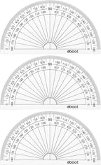 Zonon 3 Pcs 4 Inch Clear Plastic Protractor Bulk Math Protractors Set 180 - Image 9