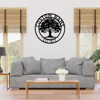 Custom oak Tree of Life, Oak Tree Family Monogram, Custom Metal Signs, - Image 4
