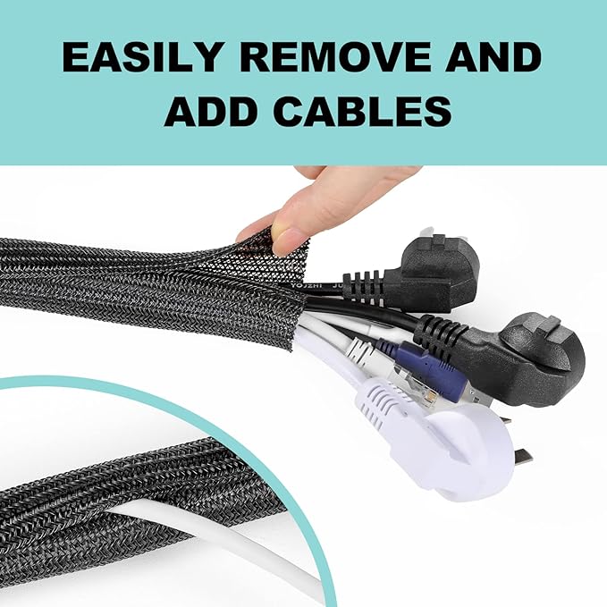 AGPTEK Cable Sleeve Cover, 20ft - Image 4