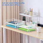 Samstar 4 Pack White Stackable Letter Paper Tray, Desk File Organizer Paper - Image 4