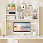 Tangkula Desktop Bookshelf for Computer Up to 32”, 37” Countertop Storage Hutch - Image 4