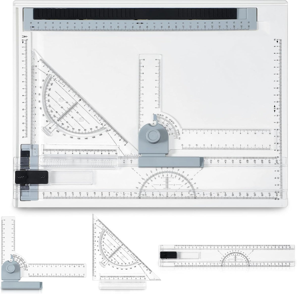zonon a4 portable drawing board, multi-function metric drafting shown in use