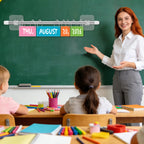 Adjustable Anchor Chart Holder, Flip Calendar Rod for Classroom, 8 O Rings | Strong Adhensive Tapes, Calendar Holder for Wall & Whiteboard, Mini Date Chart Cards Anchor Crafts Decoration Accessories