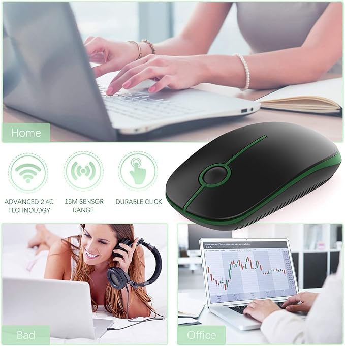 VssoPlor Wireless Mouse, 2.4G Slim Portable Computer Laptop Mouse - Image 6