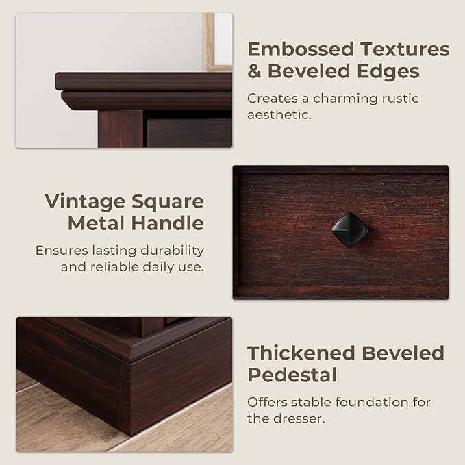 VVFLU Farmhouse 6 Drawer Dresser - Image 6