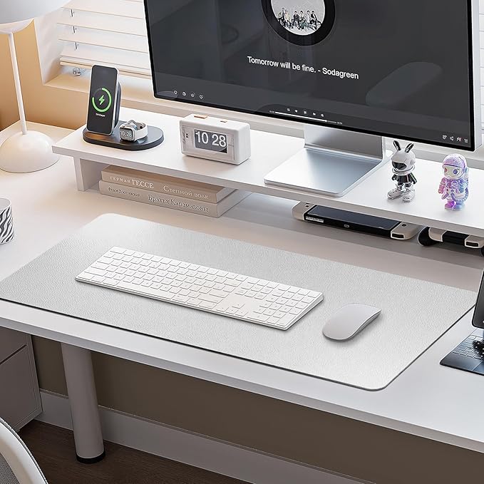 Boutilon Leather Desk Pad Protector, Non-Slip Mouse Pad, Laptop Desk Pad - Image 6