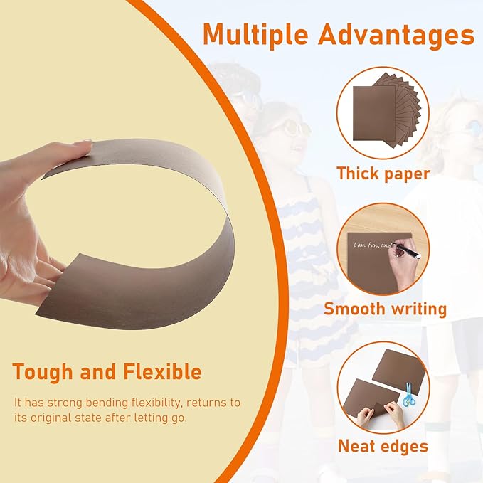 Guakicae 40 Sheets Coffee Color Cardstock 8.5 x 11 Craft Paper, 75lb - Image 3