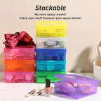 novelinks Stackable Plastic Clear Storage Box Containers - Image 2