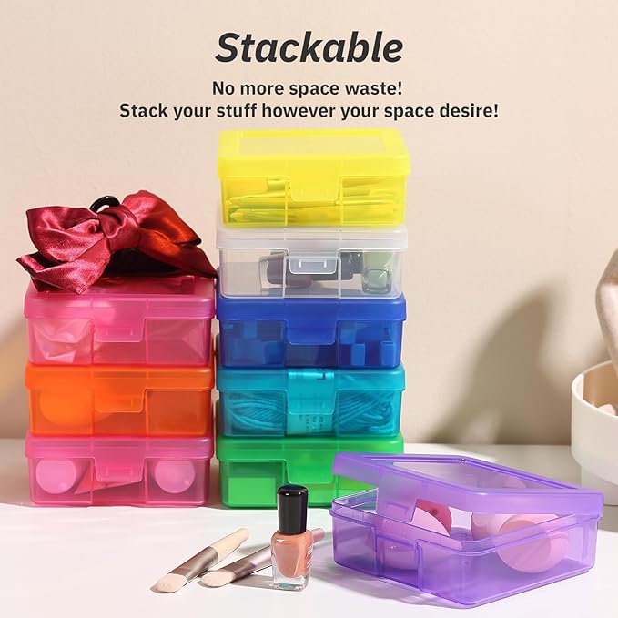 novelinks Stackable Plastic Clear Storage Box Containers - Image 2