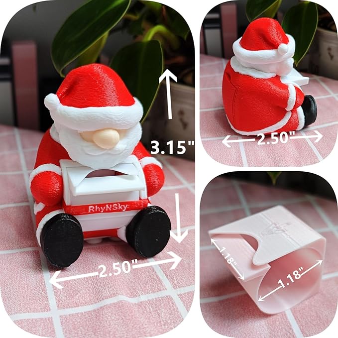 RhyNSky Christmas_Santa_Claus Postage Stamp Holder Stamp Roll Dispenser - Image 3