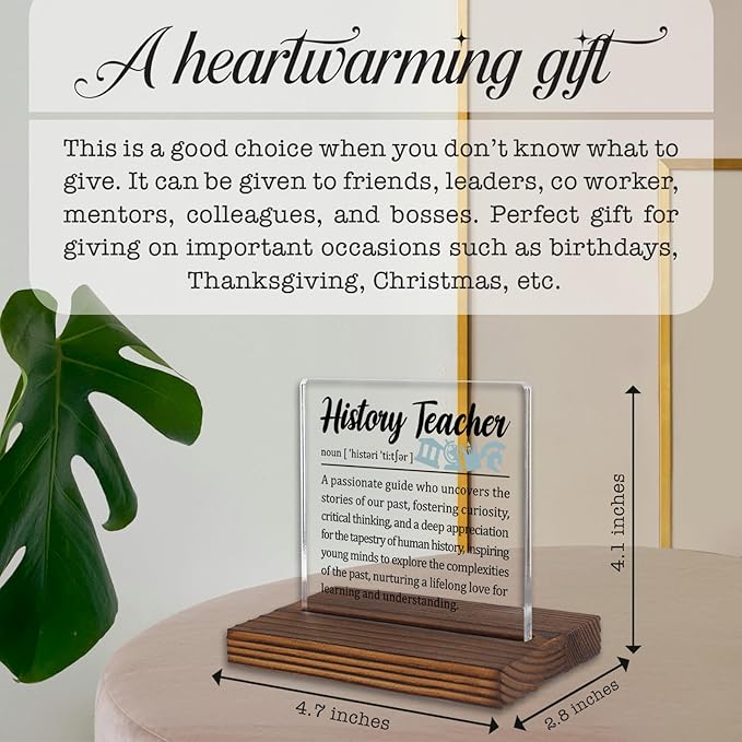 History Teacher Gifts, Thank You Desk Sign - Image 4