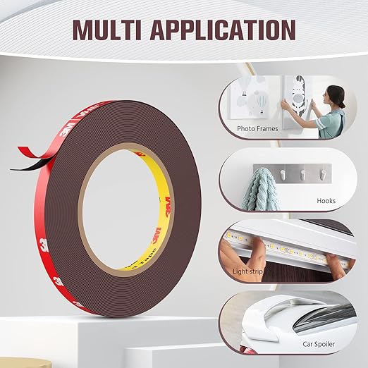 Double Sided Tape, Heavy Duty Mounting Tape Waterproof Foam Tape, 32FT Length - Image 7