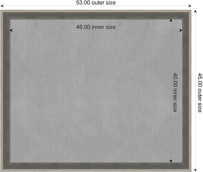 Amanti Art Grey Framed Magnetic Board 45x53 Oversize Vision Board - Image 2