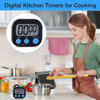 Leumoi 24 Pcs Digital Kitchen Timers Magnetic Back Timers Bulk Large Screen - Image 4