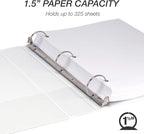 Samsill Durable 1.5 Inch Binder, Made in The USA, Round Ring Customizable Clear - Image 3