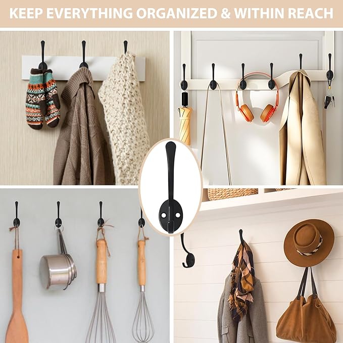 Homanu 14 Pack Coat Hooks Wall Mounted - Image 2
