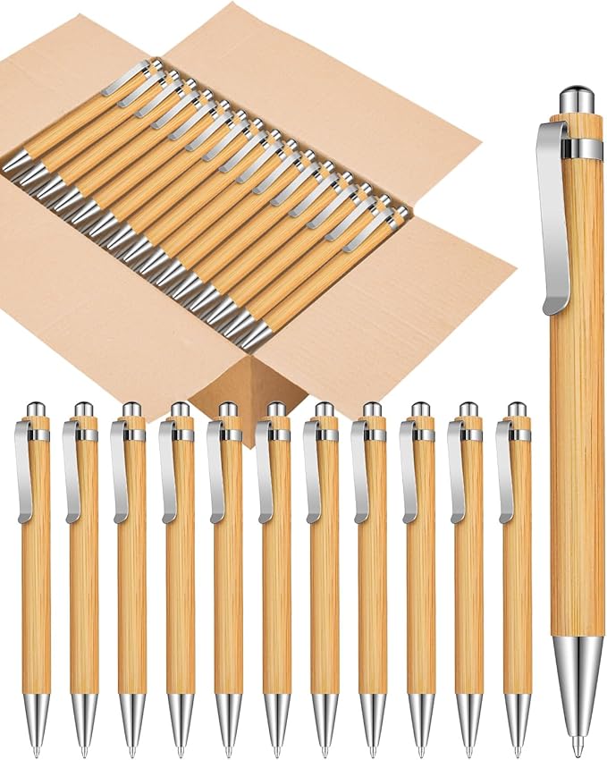 lyforx Bamboo Pens Bulk Wooden Bamboo Pens Engraving Wooden Ballpoint Pen by lyforx