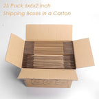 PHAREGE 6x6x2 inch Shipping Boxes Bulk 25 Pack Brown, Tab Lock Tuck Top Mailer - Image 8