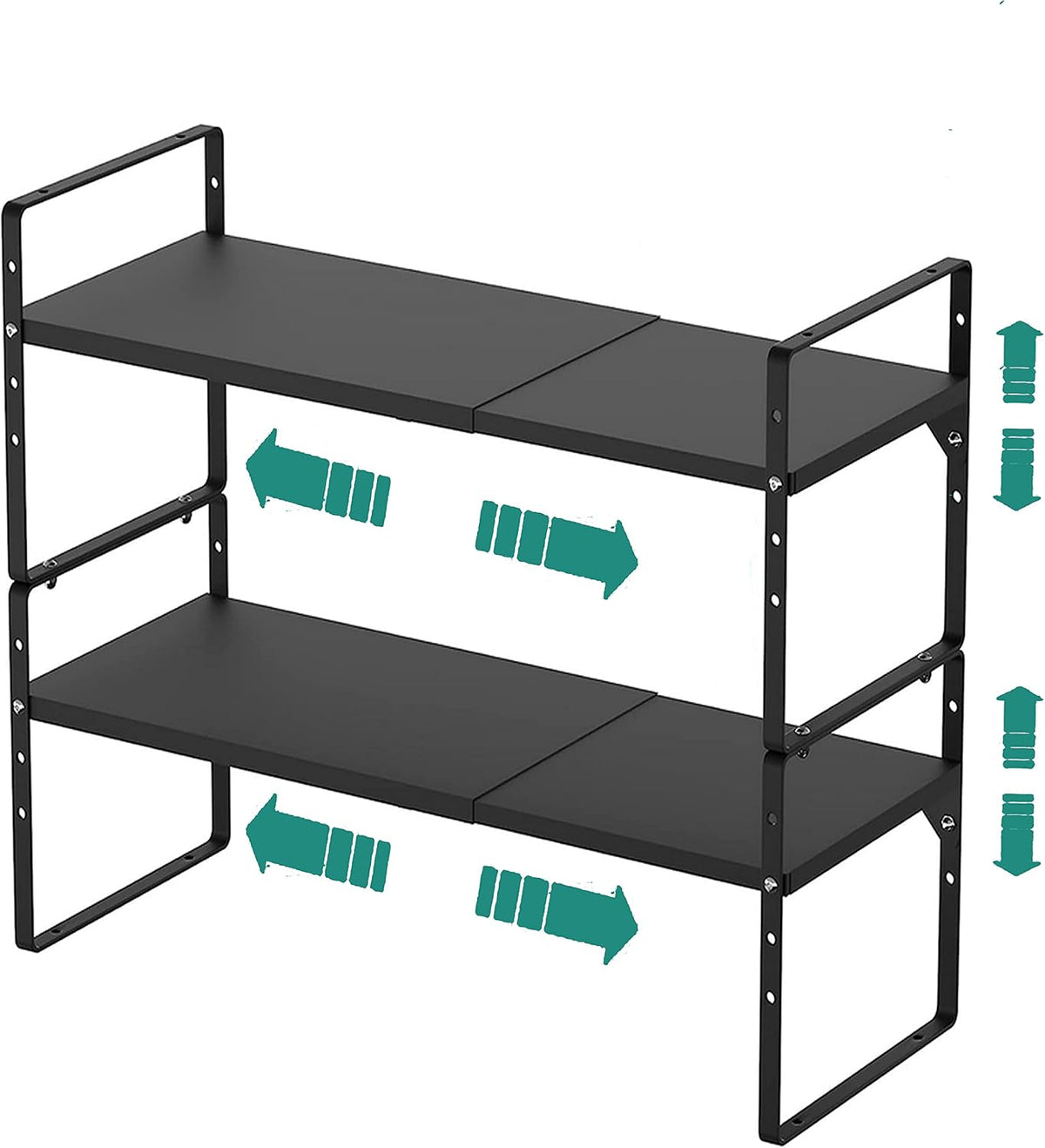 SUZLON Expandable Cabinet Shelf Organizer Rack, Stackable Kitchen Counter Sto...