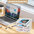4 Tier Desk Organizer, Stackable Paper Tray Organizer - Image 2