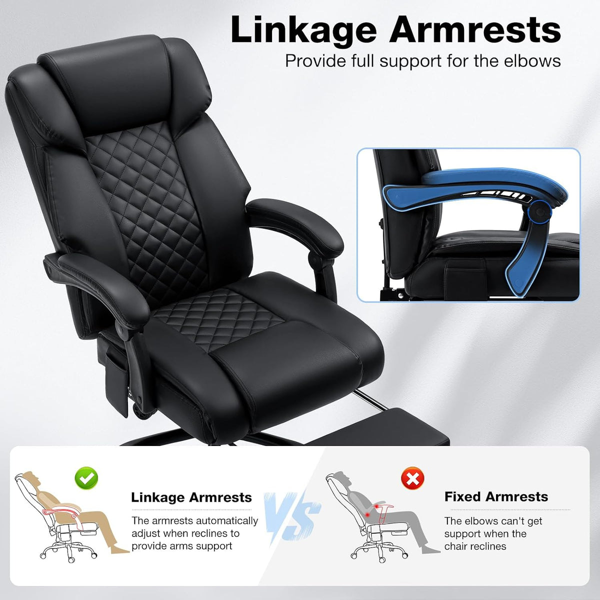 HOFFREE Massage Office Chair with Heat 7 Points Vibration Ergonomic Executive...