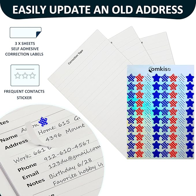 Comkiso Address Book with Individual Alphabetical Tabs Laminated, Large Print - Image 6