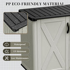 patiowell resin outdoor storage cabinet, 26 cu.ft horizontal, side view