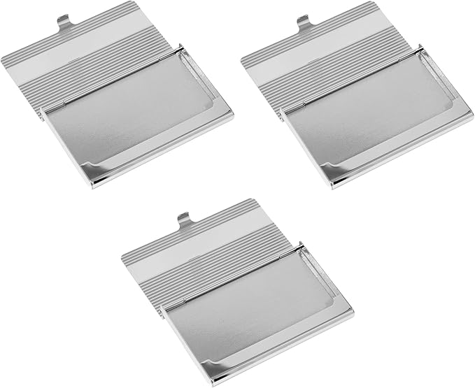 Stephanie Imports Set of 3 Slim & Minimalist Metal Business Card Holder Unisex - Image 2